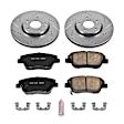 K5377 Front Brake Disc and Pad Kit, Silver zinc-plated, Cross-drilled and Slotted, 5 Lugs, 300 mm, Carbon Fiber Ceramic, Z23 Evolution Sport Series