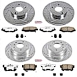 4-Wheel Set Power Stop&reg; K5389-26 Front and Rear Z26 Muscle Carbon-Fiber Ceramic Brake Pad and Drilled & Slotted Rotor Kit