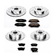 4-Wheel Set Power Stop&reg; K5389 Front and Rear Z23 Daily Carbon-Fiber Ceramic Brake Pad and Drilled & Slotted Rotor Kit