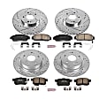 4-Wheel Set Power Stop&reg; K5391 Front and Rear Z23 Daily Carbon-Fiber Ceramic Brake Pad and Drilled & Slotted Rotor Kit