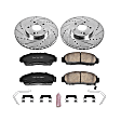 K5392 Front Brake Disc and Pad Kit, Silver zinc-plated, Cross-drilled and Slotted, 5 Lugs, 299.9 mm, Carbon Fiber Ceramic, Z23 Evolution Sport Series