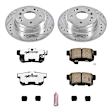 K5399-26 Rear Brake Disc and Pad Kit, Silver zinc-plated, Cross-drilled and Slotted, 5 Lugs, 282 mm, Carbon Fiber Ceramic, Z26 Street Warrior Carbon-Fiber Ceramic Series