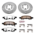 K5405-36 Front Brake Disc and Pad Kit, Silver zinc-plated, Cross-drilled and Slotted, 6 Lugs, 298 mm, Carbon Fiber Ceramic, Z36 Extreme Truck And Tow