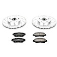 K5438 Front Brake Disc and Pad Kit, Silver zinc-plated, Cross-drilled and Slotted, 5 Lugs, 296 mm, Carbon Fiber Ceramic, Z23 Evolution Sport Series