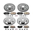 4-Wheel Set Power Stop&reg; K5452 Front and Rear Z23 Daily Carbon-Fiber Ceramic Brake Pad and Drilled & Slotted Rotor Kit