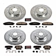 2006 Dodge Magnum - Front and Rear Brake Disc and Pad Kit, Silver zinc-plated, Cross-drilled and Slotted, 5 Lugs, 344.9 mm, Carbon Fiber Ceramic, Police Package, Z23 Evolution Sport Series