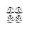 4-Wheel Set Power Stop&reg; K5458-36 Front and Rear Z36 Truck Carbon-Fiber Ceramic Brake Pad and Drilled & Slotted Rotor Kit