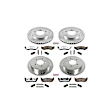 4-Wheel Set Power Stop&reg; K5461-36 Front and Rear Z36 Truck Carbon-Fiber Ceramic Brake Pad and Drilled & Slotted Rotor Kit