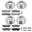 2004 Dodge Ram 2500 - Front and Rear Brake Disc and Pad Kit, Silver zinc-plated, Cross-drilled and Slotted, 8 Lugs, 353 mm and 352.5 mm, Carbon Fiber Ceramic, 5.9L 6Cyl, Z36 Extreme Truck And Tow