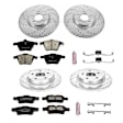 4-Wheel Set Power Stop&reg; K5470 Front and Rear Z23 Daily Carbon-Fiber Ceramic Brake Pad and Drilled & Slotted Rotor Kit