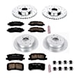 4-Wheel Set Power Stop&reg; K5477 Front and Rear Z23 Daily Carbon-Fiber Ceramic Brake Pad and Drilled & Slotted Rotor Kit