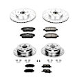 4-Wheel Set Power Stop&reg; K5482 Front and Rear Z23 Daily Carbon-Fiber Ceramic Brake Pad and Drilled & Slotted Rotor Kit