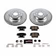 2011 Dodge Charger - Rear Brake Disc and Pad Kit, Silver zinc-plated, Cross-drilled and Slotted, 5 Lugs, 350 mm, Carbon Fiber Ceramic, 5.7L 8Cyl, Z23 Evolution Sport Series