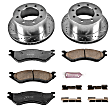 K5489-36 Rear Brake Disc and Pad Kit, Silver zinc-plated, Cross-drilled and Slotted, 8 Lugs, 323.09 mm, Carbon Fiber Ceramic, Z36 Extreme Truck And Tow