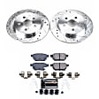 2013 Lexus CT200h - Rear Brake Disc and Pad Kit, Silver zinc-plated, Cross-drilled and Slotted, 5 Lugs, 259 mm, Carbon Fiber Ceramic, 1.8L 4Cyl, Z23 Evolution Sport Series