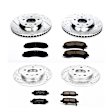 4-Wheel Set Power Stop&reg; K5504 Front and Rear Z23 Daily Carbon-Fiber Ceramic Brake Pad and Drilled & Slotted Rotor Kit