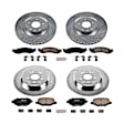 4-Wheel Set Power Stop&reg; K5508 Front and Rear Z23 Daily Carbon-Fiber Ceramic Brake Pad and Drilled & Slotted Rotor Kit