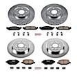 4-Wheel Set Power Stop&reg; K5510 Front and Rear Z23 Daily Carbon-Fiber Ceramic Brake Pad and Drilled & Slotted Rotor Kit