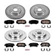 4-Wheel Set Power Stop&reg; K5515 Front and Rear Z23 Daily Carbon-Fiber Ceramic Brake Pad and Drilled & Slotted Rotor Kit