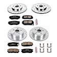 4-Wheel Set Power Stop&reg; K5516 Front and Rear Z23 Daily Carbon-Fiber Ceramic Brake Pad and Drilled & Slotted Rotor Kit