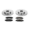 K5519 Front Brake Disc and Pad Kit, Silver zinc-plated, Cross-drilled and Slotted, 6 Lugs, 330 mm, Carbon Fiber Ceramic, Z23 Evolution Sport Series