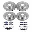 4-Wheel Set Power Stop&reg; K5523 Front and Rear Z23 Daily Carbon-Fiber Ceramic Brake Pad and Drilled & Slotted Rotor Kit