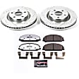 K5529-26 Front Brake Disc and Pad Kit, Cross-drilled and Slotted 5 Lugs 321 mm Carbon Fiber Ceramic Z26 Street Warrior Carbon-Fiber Ceramic Series