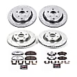 4-Wheel Set Power Stop&reg; K5530-26 Front and Rear Z26 Muscle Carbon-Fiber Ceramic Brake Pad and Drilled & Slotted Rotor Kit