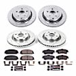 4-Wheel Set Power Stop&reg; K5530 Front and Rear Z23 Daily Carbon-Fiber Ceramic Brake Pad and Drilled & Slotted Rotor Kit