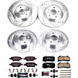 4-Wheel Set Power Stop&reg; K5534 Front and Rear Z23 Daily Carbon-Fiber Ceramic Brake Pad and Drilled & Slotted Rotor Kit