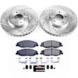 K5538 Front Brake Disc and Pad Kit, Cross-drilled and Slotted 5 Lugs 316 mm Carbon Fiber Ceramic Z23 Evolution Sport Series