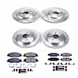 4-Wheel Set Power Stop&reg; K5539 Front and Rear Z23 Daily Carbon-Fiber Ceramic Brake Pad and Drilled & Slotted Rotor Kit
