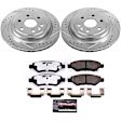 K5543-26 Rear Brake Disc and Pad Kit, Silver zinc-plated, Cross-drilled and Slotted, 6 Lugs, 315.5 mm, Carbon Fiber Ceramic, Z26 Street Warrior Carbon-Fiber Ceramic Series