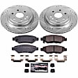 K5543 Rear Brake Disc and Pad Kit, Silver zinc-plated, Cross-drilled and Slotted, 6 Lugs, 315.5 mm, Carbon Fiber Ceramic, Z23 Evolution Sport Series