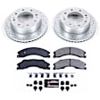 K5559 Front Brake Disc and Pad Kit, Silver zinc-plated, Cross-drilled and Slotted, 8 Lugs, 355 mm, Carbon Fiber Ceramic, Z23 Evolution Sport Series