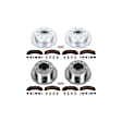 4-Wheel Set Power Stop&reg; K5560-36 Front and Rear Z36 Truck Carbon-Fiber Ceramic Brake Pad and Drilled & Slotted Rotor Kit