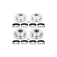 4-Wheel Set Power Stop&reg; K5561-36 Front and Rear Z36 Truck Carbon-Fiber Ceramic Brake Pad and Drilled & Slotted Rotor Kit