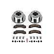 K5562-36 Rear Brake Disc and Pad Kit, Cross-drilled and Slotted 8 Lugs 355 mm Carbon Fiber Ceramic Z36 Extreme Truck And Tow