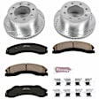 K5562 Rear Brake Disc and Pad Kit, Silver zinc-plated, Cross-drilled and Slotted, 8 Lugs, 355 mm, Carbon Fiber Ceramic, Z23 Evolution Sport Series