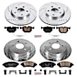 4-Wheel Set Power Stop&reg; K5564 Front and Rear Z23 Daily Carbon-Fiber Ceramic Brake Pad and Drilled & Slotted Rotor Kit