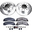 2015 Ram 5500 SLT 8 Cyl 6.4L - Front Brake Disc and Pad Kit, Silver zinc-plated, Cross-drilled and Slotted, 10 Lugs, 390.3 mm, Carbon Fiber Ceramic, 6.4L 8Cyl, Z23 Evolution Sport Series