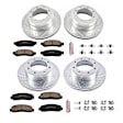 4-Wheel Set Power Stop&reg; K5576 Front and Rear Z23 Daily Carbon-Fiber Ceramic Brake Pad and Drilled & Slotted Rotor Kit