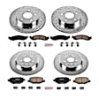 4-Wheel Set Power Stop&reg; K5582 Front and Rear Z23 Daily Carbon-Fiber Ceramic Brake Pad and Drilled & Slotted Rotor Kit
