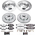 2017 Ford Explorer - Front and Rear Brake Disc and Pad Kit, Silver zinc-plated, Cross-drilled and Slotted, 5 Lugs, 325 mm, Carbon Fiber Ceramic, Standard Brakes - 325mm Front Rotors, Solid Rear Rotors, Z36 Extreme Truck And Tow
