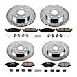 2017 Ford Explorer - Front and Rear Brake Disc and Pad Kit, Silver zinc-plated, Cross-drilled and Slotted, 5 Lugs, 325 mm, Carbon Fiber Ceramic, Standard Brakes - 325mm Front Rotors, Solid Rear Rotors, Z23 Evolution Sport Series