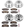 4-Wheel Set Power Stop&reg; K5590-36 Front and Rear Z36 Truck Carbon-Fiber Ceramic Brake Pad and Drilled & Slotted Rotor Kit