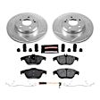 K5626 Rear Brake Disc and Pad Kit, Silver zinc-plated, Cross-drilled and Slotted, 5 Lugs, 300 mm, Carbon Fiber Ceramic, Z23 Evolution Sport Series