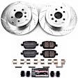 K5653 Rear Brake Disc and Pad Kit, Silver zinc-plated, Cross-drilled and Slotted, 5 Lugs, 302.26 mm, Carbon Fiber Ceramic, Z23 Evolution Sport Series