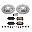K5662 Rear Brake Disc and Pad Kit, Silver zinc-plated, Cross-drilled and Slotted, 5 Lugs, 282 mm, Carbon Fiber Ceramic, Z23 Evolution Sport Series