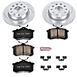 K5671 Rear Brake Disc and Pad Kit, Silver zinc-plated, Cross-drilled and Slotted, 5 Lugs, 254.7 mm, Carbon Fiber Ceramic, Z23 Evolution Sport Series